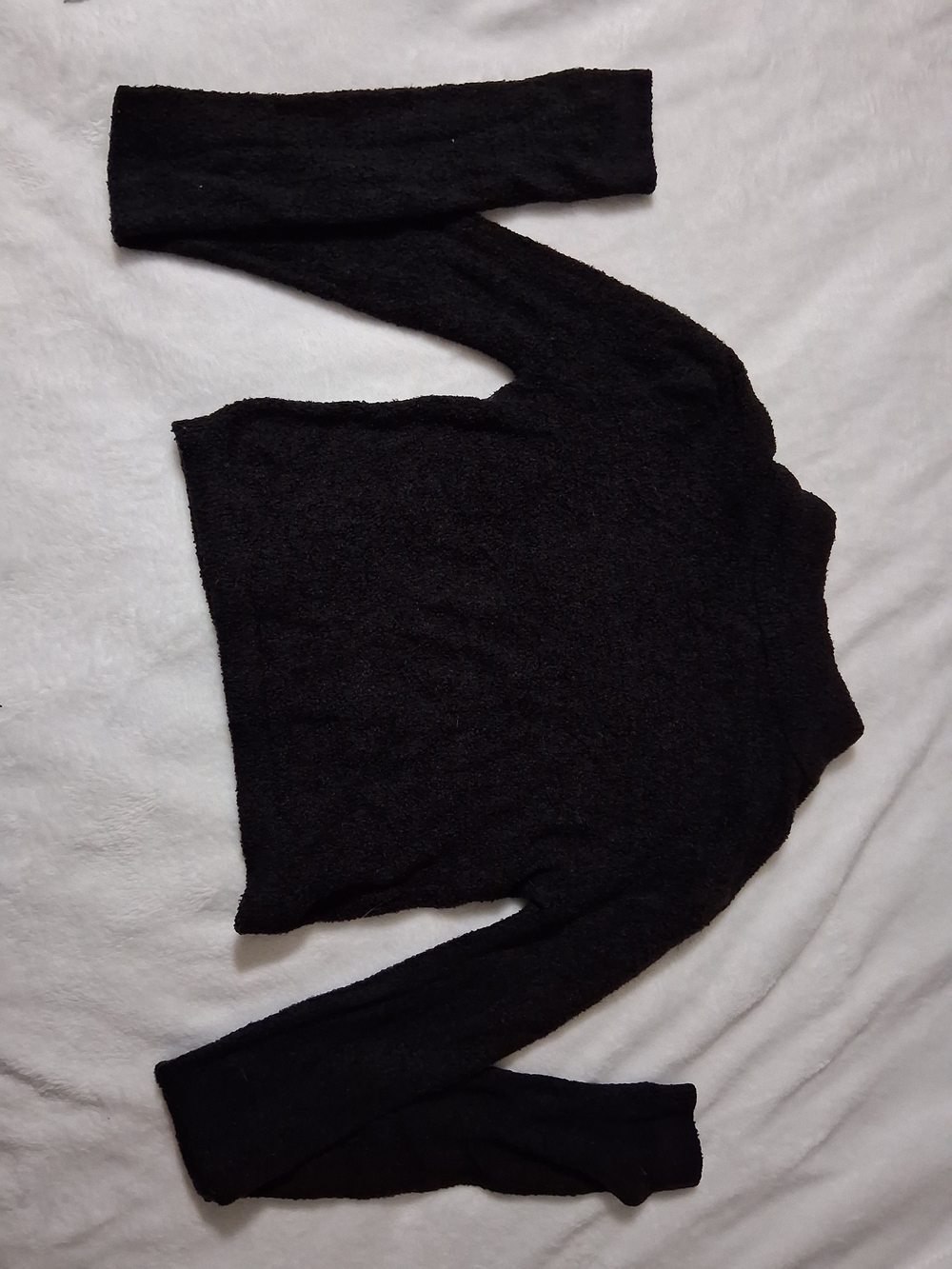 Double Zero Small Black Fuzzy Knit Top